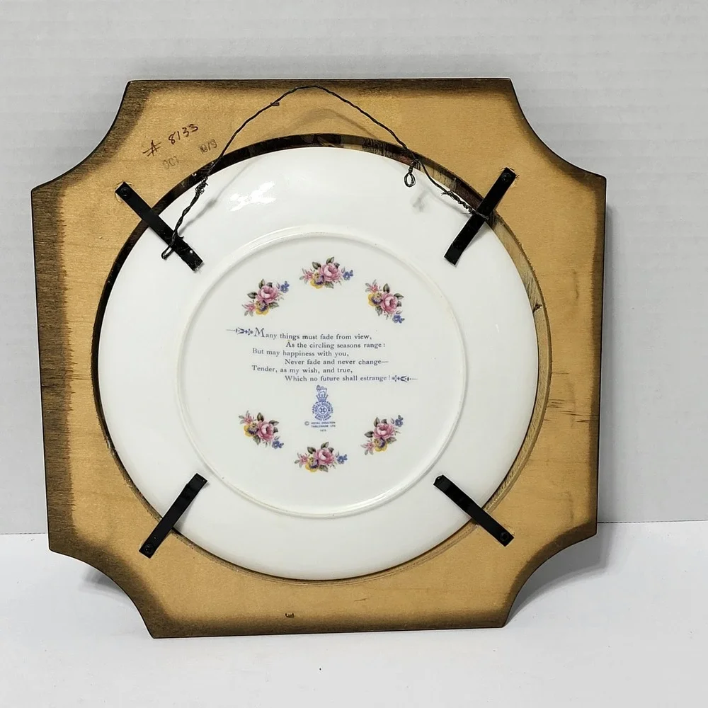Royal Doulton Valentine's Day 1976 Collector Plate Framed Bone China England